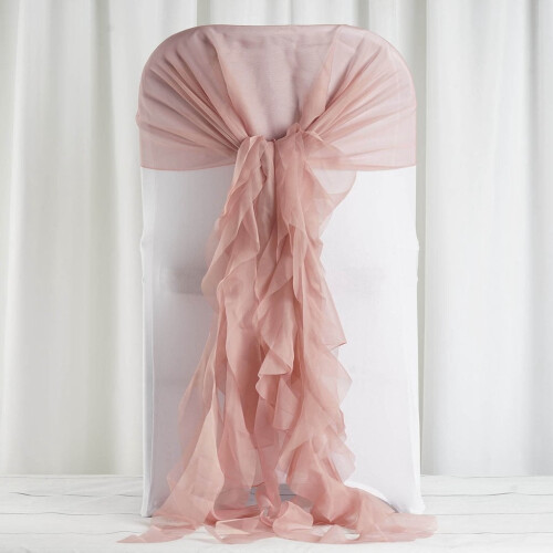Stuhlschleifen aus Chiffon, altrosa, 6-teilig 2