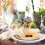 Numéros de table en acrylique doré à bordure feuille, 15 pièces 2