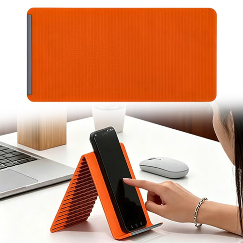 Portable Foldable Phone Holder Soft Silicone-Orange 2