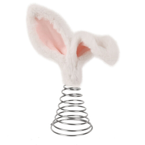 Easter Bunny Ears Tree Topper Plush Metal 1pc 1