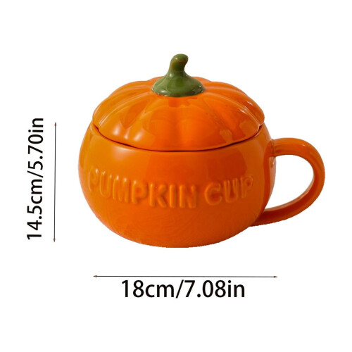 Ceramic pumpkin bowl with lid, microwaveable, 1 piece 2
