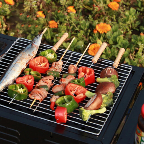 YOBOLK BBQ Grill Αξεσουάρ BBQ BBQ Σουβλάκια από ανοξείδωτο ατσάλι για σις κεμπάπ Στικς 2