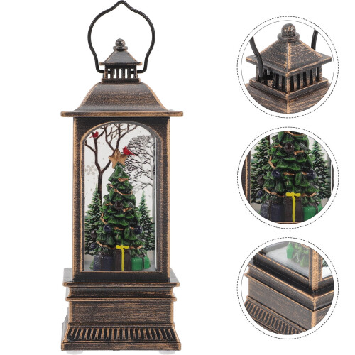 Christmas Lantern Dark Brown Plastic 6.3 Inches 2