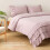 Dusty Pink Ruffled Quilt Set King Pre-Washed Microfiber 3