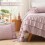 Dusty Pink Ruffled Quilt Set King Pre-Washed Microfiber 4