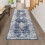 Blue vintage machine washable hallway runner rug 2 ft x 6 ft 3