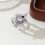 2PCS Elegant Gothic Love Rings Adjustable Alloy-Red silver 6