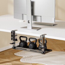 Kabelmanagement-Tablett aus Metall unter dem Tisch,
