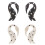 Flamingo Shaped Earrings Eye Catching Spotted-black white dots 2