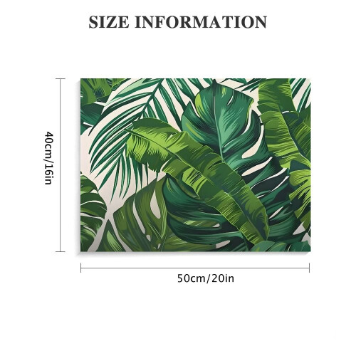 Tropical Leaf Canvas Wall Art Print Framed 20x16 in 2