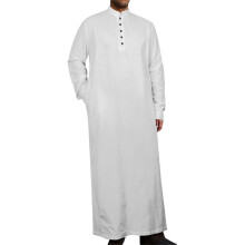 Lightweight And Durable Islamic Thobe Designed With-White M