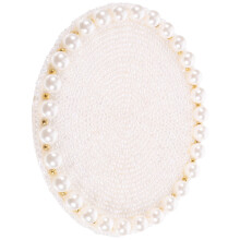 Pearl Beaded Coaster Placemat 10.3 cm White