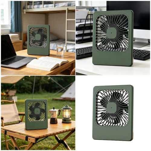 Draagbare draagbare bureauventilator, USB-stekker,-Groente 2