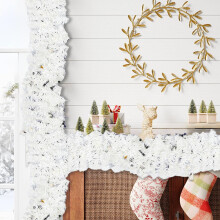Christmas Rattan Door Hanging Decoration with Electroplated