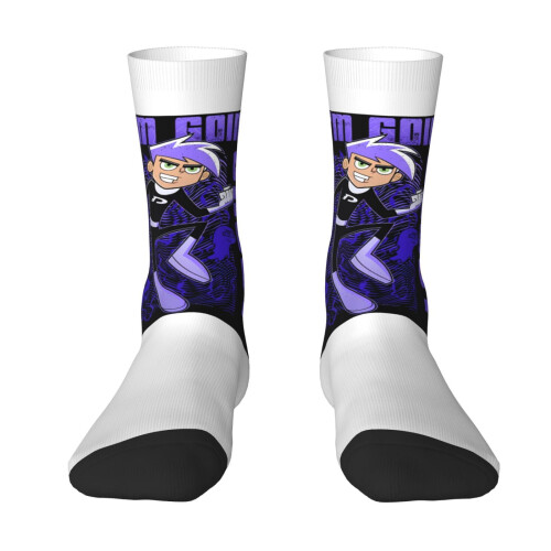 Danny Phantom Contrast Mid-Calf Socks, Polyester-Spandex