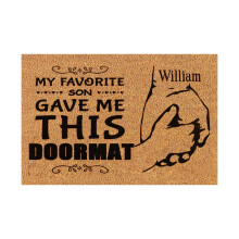 Tapis de bienvenue humoristique pour la fête des pères, paillasson en polyester
