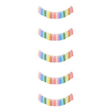 Ghirlanda di nappe arcobaleno pastello con perline di legno (5 pezzi)