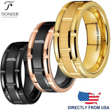 Tioneer Tungsten Carbide Men's Wedding Ring 8mm Brushed