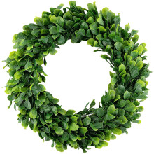 Artificial Boxwood Wreath 42cm Greenery Door Decor