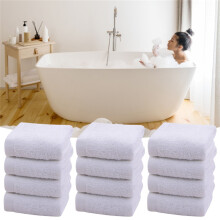 Cotton Washcloths 12 Pack White Ultra Soft Absorbent