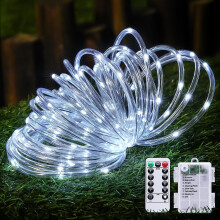 Lanové světlo, studená bílá, 50 LED, 6,1 m, 8 režimů, dálkové ovládání
