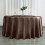 Satin Round Tablecloth 120 in Chocolate Brown 2