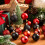 Christmas Ornaments Red Black 40mm 72 Pieces 3