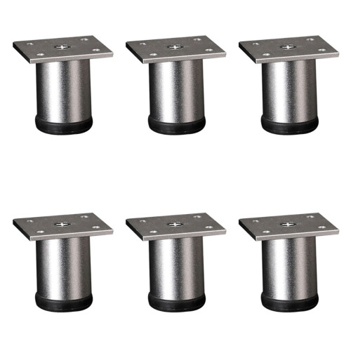 Verstellbare Bettbeine, 6 cm hoch, Silber-Bronze-Finish-Silber