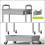 4-Tier Rolling Storage Cart – Grey, 14.9" x 10.6" x 29.1" 5