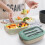 Bento Lunch Box for Adults Leakproof 2-Compartment with 4