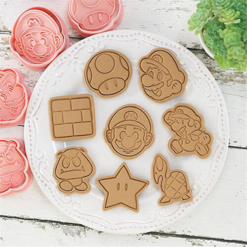 Super Mario Cake Molds Set – 8-Piece Embossed Cookie 1