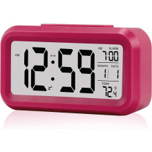 Ceas digital LED cu afișare a temperaturii, funcție de lumină inteligentă pentru vârstnici și persoane cu deficiențe de vedere, conversie