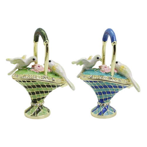 Boîte-cadeau enduit d'alliage d'émail de double couleur-Bleu 1