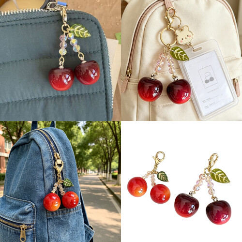 Miniature Cherry Fruit Acrylic Key Organiser For-Dark Red 2