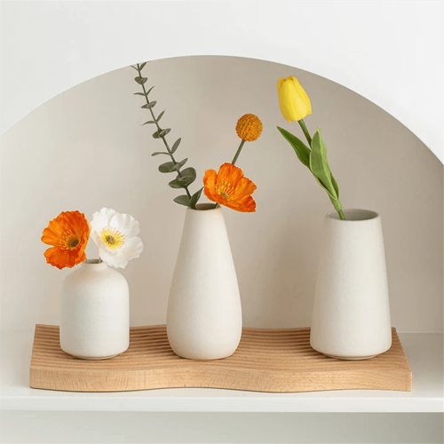 White Ceramic Nordic Vase for Flowers 1
