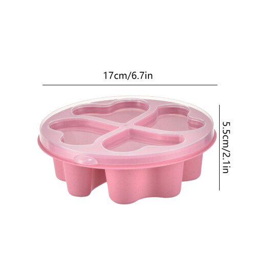 Boîte à goûter en forme de cœur, 4 compartiments, 96 g, sans BPA 2