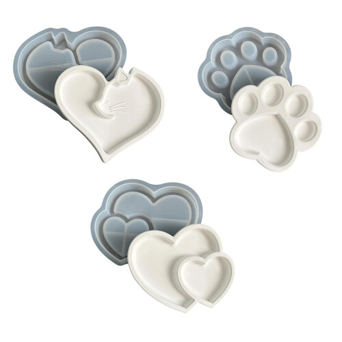 Moule en Silicone facile à utiliser en forme de cœur/patte de-2 1