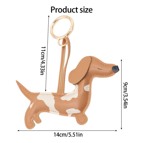 Porte-clés en forme de chien saucisse tacheté, breloque 2
