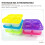Snack Food Containers with 4 Compartments 4pcs 6
