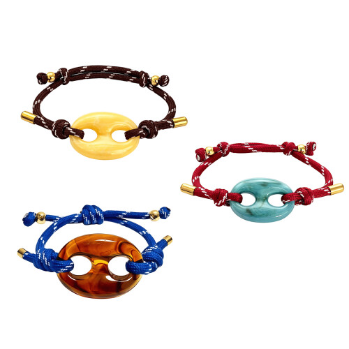 Unique Multicolor Knotted Wristband With Customizable Fit-Red 1