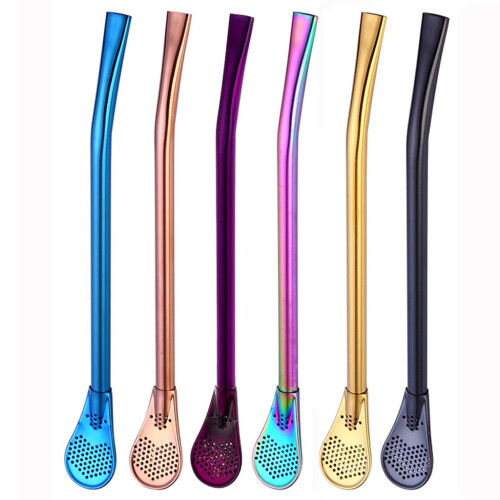 Stainless Steel Drinking Filter Straw Set of 2 1