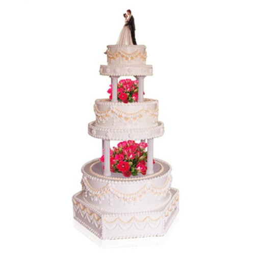 White Food-Grade Plastic Cake Pillars Set 8 pcs 2
