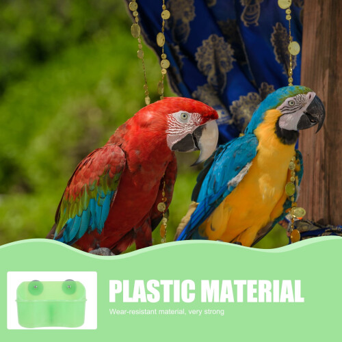 mangeoire en plastique pour oiseaux, fixée à la cage 2