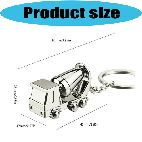Creative Alloy Engineering Vehicle Keychain Realistic Cement 2