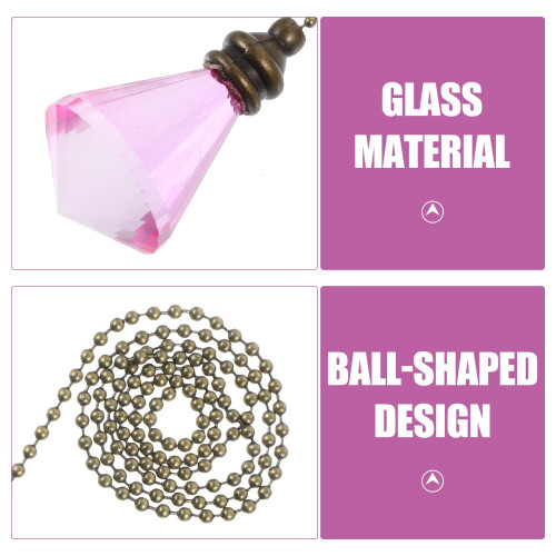 Pink Glass Beaded Pull Chain for Ceiling Fan or Pendant 1