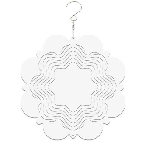 Rotating Wind Chime Aluminum Sheet White 8 inch 1