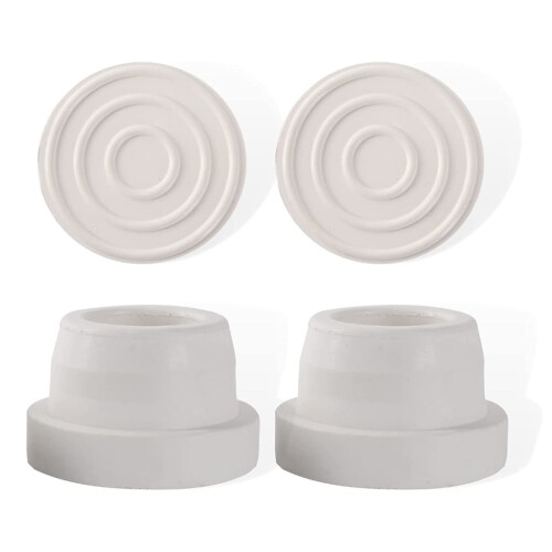 White Rubber Pool Ladder End Caps 2 pcs 2