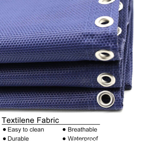 Deck Chair Replacement Fabric Black with 4 Cords 2