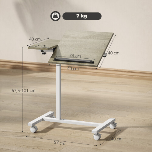 Homcom Mesa Auxiliar Marrón 57 x 40 x 101 cm 2