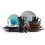 Sonoma 16-Piece Stoneware Dinner Set Black Exterior Grey 2